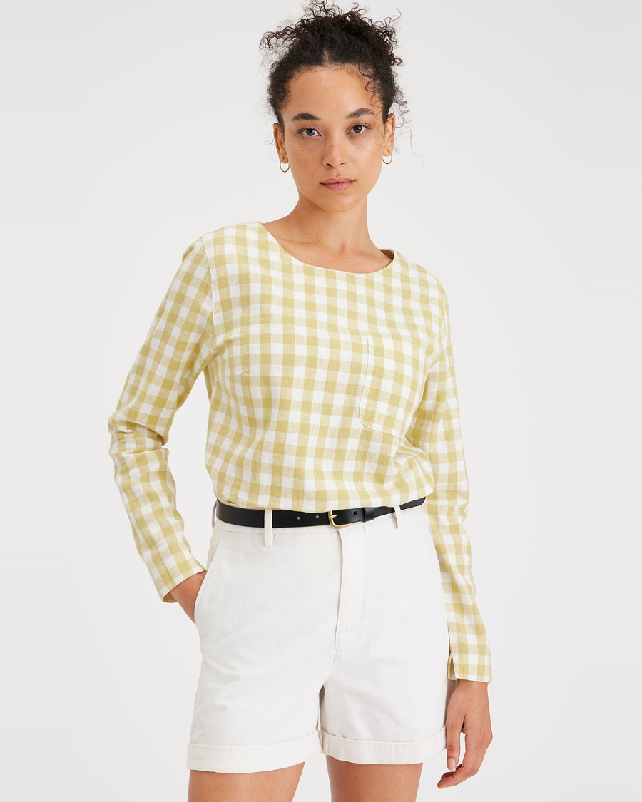 (image for) Unique Button Back Blouse, Regular Fit